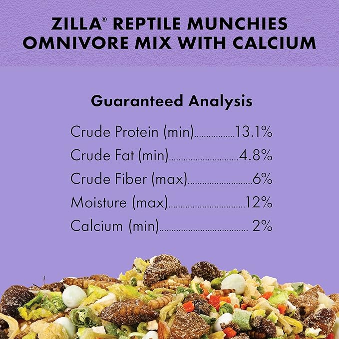 Zilla Reptile Munchies, Omnivore Mix with Calcium 4 oz.