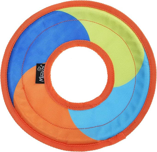 Mihachi Flying Disc Dog Toy, Interactive Water Floating Flyer Lightweight Catch and Fetch Toys for Small Medium Large Dogs, Durable Oxford Cloth Fabric with Soft Edges,Pet Outdoor Exercise Toys,Orange