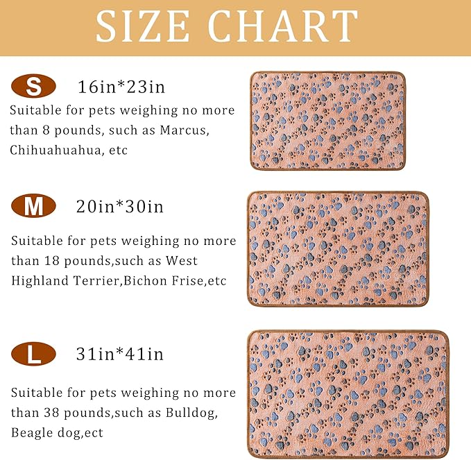 1 Pack 3 Blankets Super Soft Fluffy Premium Fleece Pet Blanket Flannel Paw Printed Throw for Dog Puppy Cat (Medium 30x20'', Blue, Red, Grey)