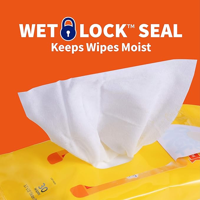 Wet Ones for Pets Paw and Tushie Dog Wipes with Chamomile, Tropical Splash Scent - Cleansing Grooming Wipes for Dog Paws and Butt Between Baths, Wet Lock Seal, 30 Count - 24 Pack
