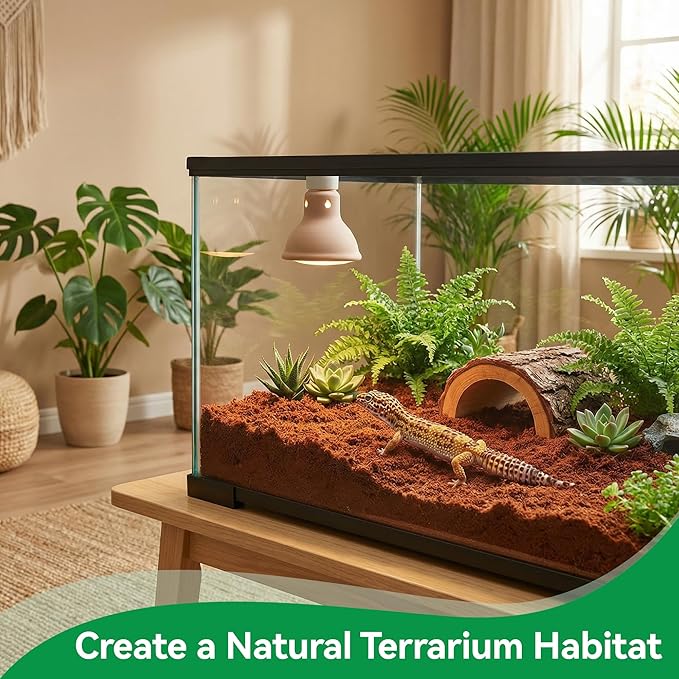 3 Pcs Organic Coconut Fiber Substrate, Biodegradable 100% Natural Coco Soil Brick, Multipurpose Eco-Friendly Terrarium Bedding for Reptiles, Tortoise, Bearded Dragon, Gecko, Snake & Amphibians