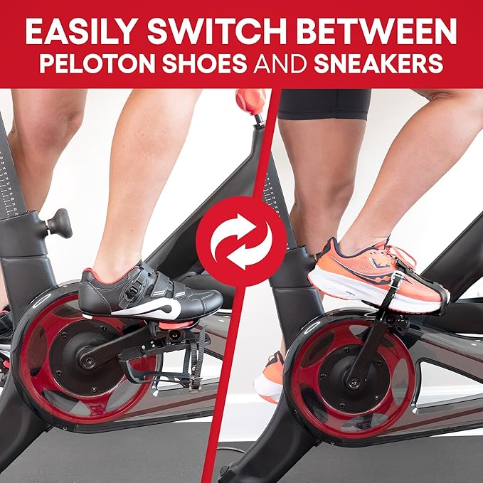 Peloton in Sneakers - Dual Function Toe Cages for Peloton Bike & Bike+ - Converts Pedals - Pedals for Regular Shoes or Peloton Shoes - Fits All Peloton Bikes