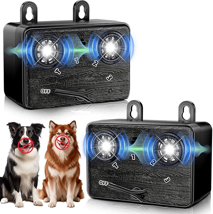2-Pack Anti Barking Device for Dogs,Bark Deterrent Device with 3 Frequency Modes & Flashlight, Dog Barking Deterrent Devices for Stopping Barking, Jumping & Bad Behavior, Indoor Outdoor Use
