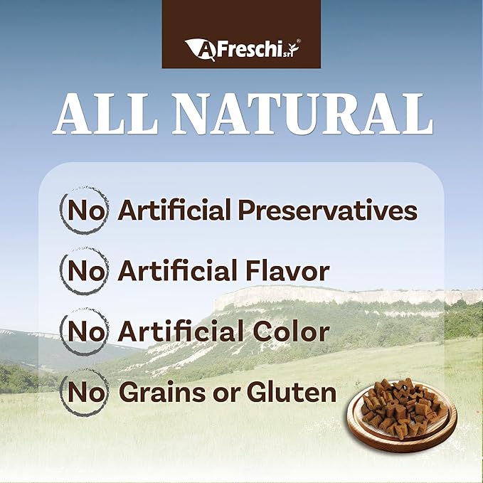 A Freschi srl Air-Dried Puppy & Adult Dog Food - Real Turkey & Salmon Recipe | Grain-Free | High-Protein for Toy, Small & Large Breeds | Ideal for Picky Eaters, 2.2 lb Bag