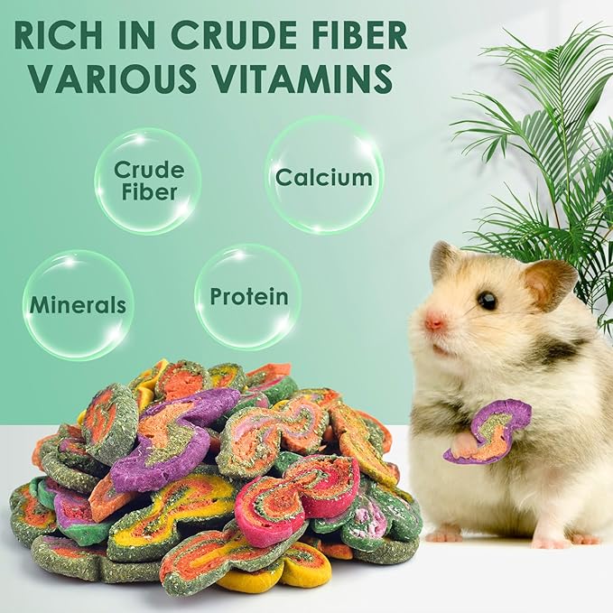 KATUMO Rabbit Chew Toys, 180g Timothy Grass Treats Small Animal Molar Toys for Guinea Pig Hamster Bunny Chinchilla Gerbil