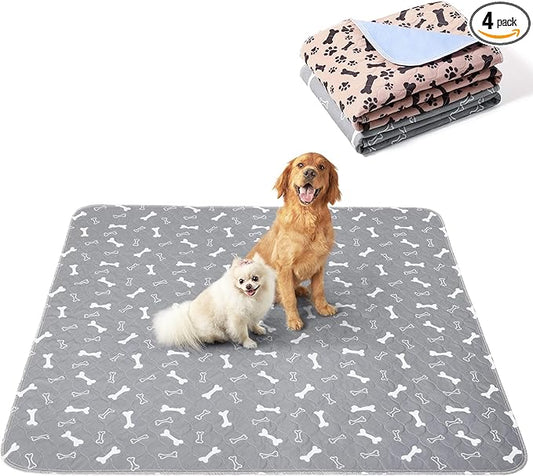 Eterish Reusable Washable Pee Pads for Dogs Large/Extra Large 31'' x 36'' 4 Pack, Absorbent Pet Puppy Dog Training Pads Non-Slip, Waterproof Whelping Potty Pads for Dogs Leak-Proof