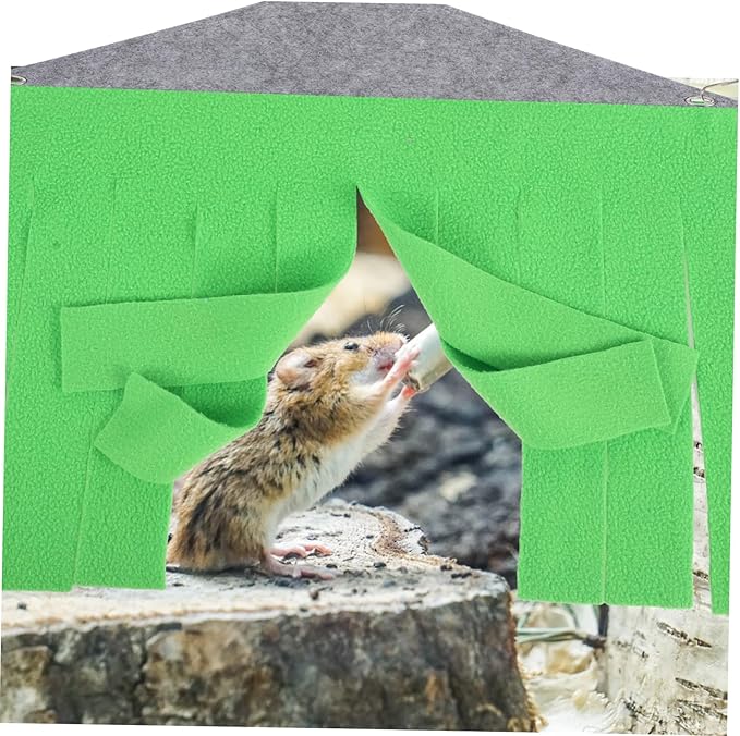 YARNOW Small Animal Hideaway Tent for Hamsters Rats and Guinea Pigs Cozy Corner Hammock Hideout Toy Fun Exercise Space for Small Pets Easy to Install Green Design