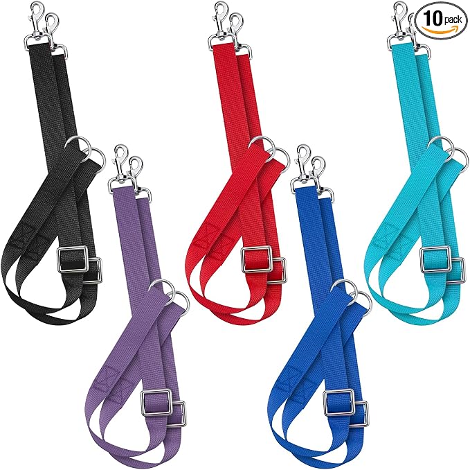 10 Pieces Horse Bucket Straps for Horse Stalls Adjustable Bucket Strap Nylon Horse Trailer Ties Horse Hanging Strap for Water Bucket Horse, Hay Nets, Water Buckets, Horse Outdoor Feeders
