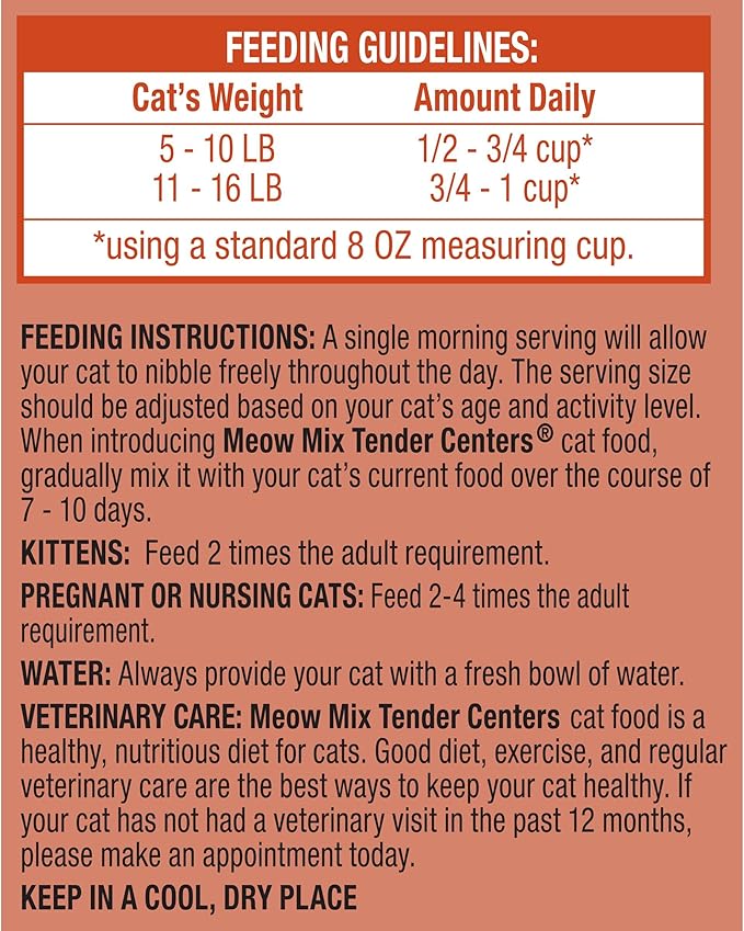 Meow Mix Tender Centers with Basted Bites, Beef & Salmon Flavors, Dry Cat Food, 3 lb. Bag