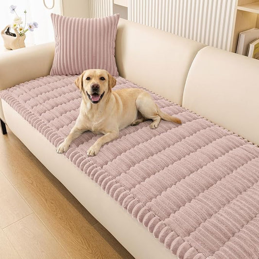 Smiry Couch Cover for Dogs, Non Slip Washable Sofa Protector for Pets, Soft Furniture Cover for Pet, Stylish Sofa Covers, Cozy Protect Against Fur, Dirt & Everyday Messes (Dusty Pink, 27.6" x 47")