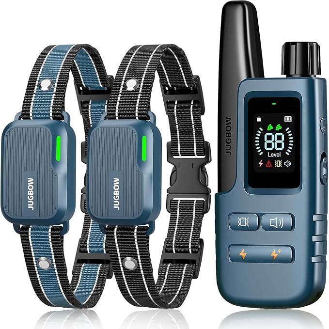 Shock Collar for 2 Dogs - 4200FT Dog Training Collar with Remote IPX7 Waterproof Electric Collar with 4 Training Modes, Security Lock E-Collar for Large Medium Small Breeds(Teal Blue)