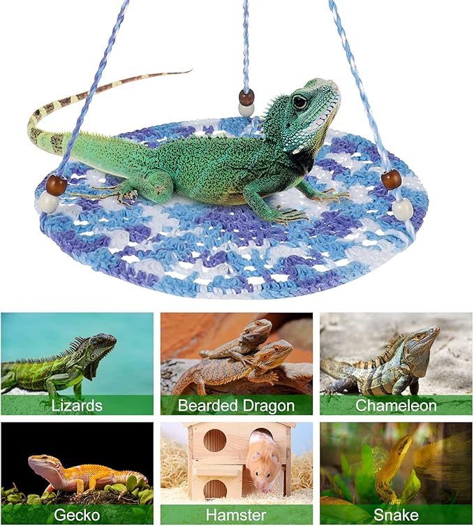 Jspupifip Bearded Dragon Accessories for Habitat,Bearded Dragon Tank Decor Basking Platform Gecko Tank Leopard Gecko Tank Accessories for Chameleon Birds Rats Hamster Iguana