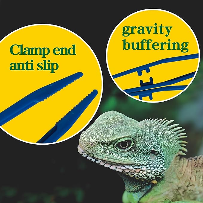 5-Pack Reptile Feeding Tongs Set - Hygienic Anti-Slip Blue Tweezers for Bearded Dragons, Lizards, Snakes, Aquariums & Small Animals(Five colors to choose from)