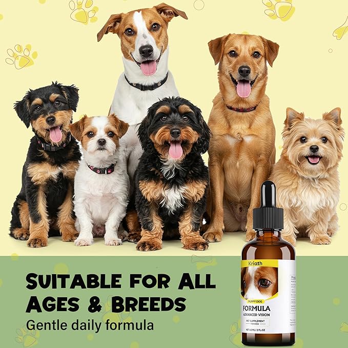 Advanced Vision Formula for Dogs – Liquid Formula with DHA, Lutein & Astaxanthin – Helps Maintain Clear, Healthy Eyes & Vision – 2 oz (60 mL) Oral Drops