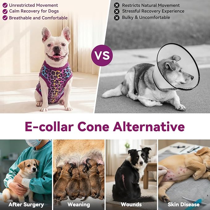 cyeollo Dog Surgery Recovery Suit, Surgical Onesie for Female & Male Dogs