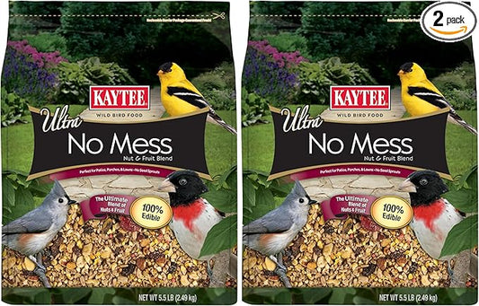 Kaytee Wild Bird Food, 5.5 Pound | Waste Free | Nut and Fruit Blend | For Multiple Bird Species | Pack of 2