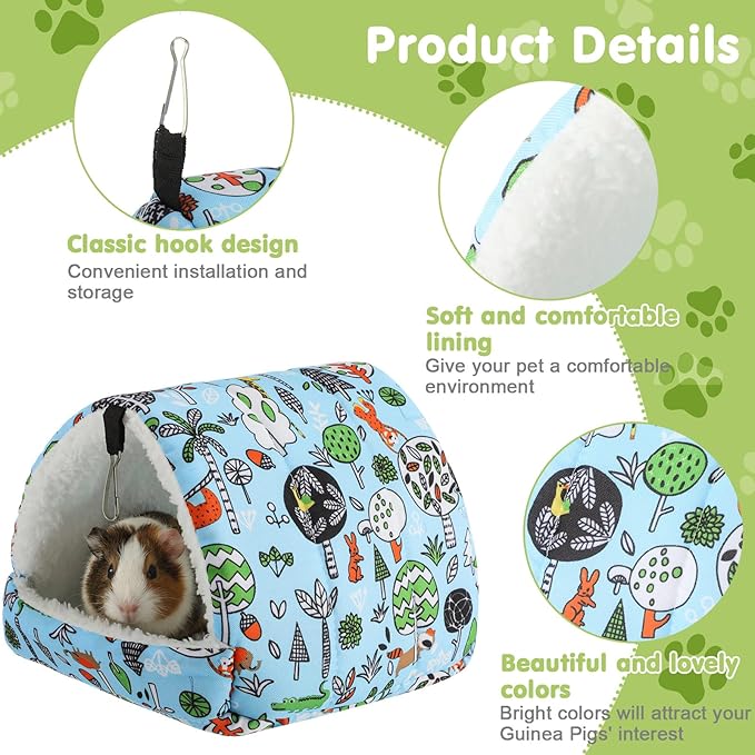 AceOrbit 6 Pcs Guinea Pig Hideout Small Tunnel 7.5 Inch Washable Hamster Bed Animal Cage Accessories for Chinchilla Rabbit Hedgehogs Ferrets to Digging Chewing(Light Color,Simple Patterns)