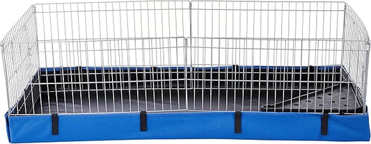 Amazon Basics - Comfortable Indoor-Outdoor Small Pet Guinea Pig Habitat Cage with Canvas Bottom, Blue, 46.65" L x 13.78" W x 23.62" H