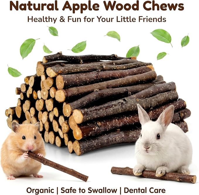 Sukh Natural Organic Apple Sticks - 250g Hamster Chew Stick Hams Rabbit Bunny Gerbil Guinea Pig Squirrel Chinchilla Small Animal Chew Sticks
