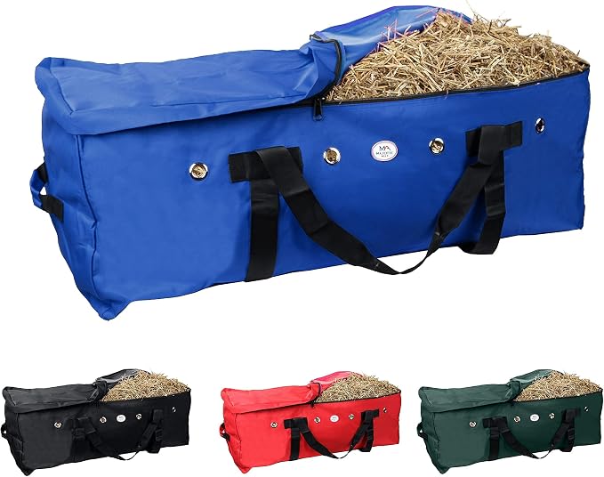 Majestic Ally 1200 D Nylon Fabric Large 44” x 20” x 16” and Extra Large 53"x 24" 20" Heavy-Duty Hay Bale Storage Bag (Red), Royal Blue, youth large / 11-13