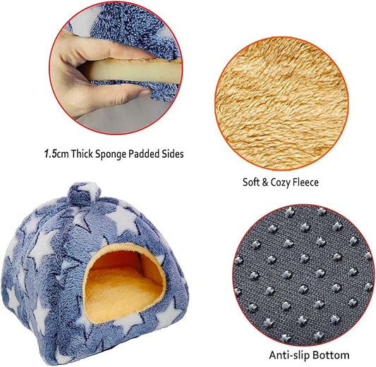 Guinea Pig Bed, Guinea Pig Warm Hideout House Accessories Cozy Bed for Small Animals Hamsters Chinchillas Dwarf Bunnies Hedgehogs. L,Greystars