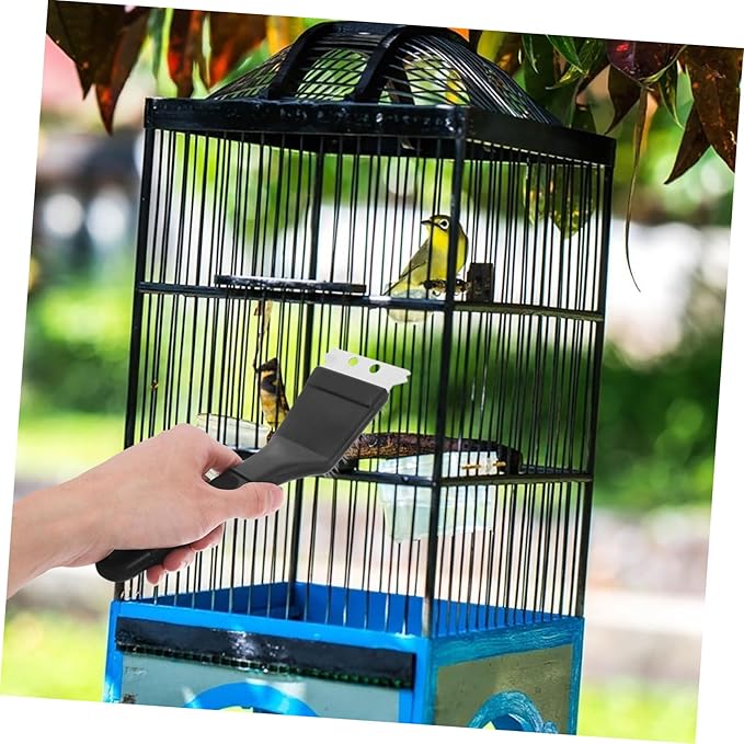 Long Handle Stainless Steel Bird Cage Cleaning Brush Multi-Functional Scraper for Bird Droppings Removal Versatile Tool for Parrots Hamsters and Rabbits Care
