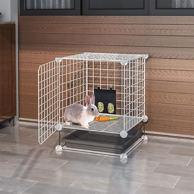 Rabbit Hay Feeder Bag Guinea Pigs Hanging Hay Rack Manger Holder Dispenser Small Animal Feeder Storage Pouch for Bunny Chinchilla Hamster (Pattern Purple, 2 Windows)