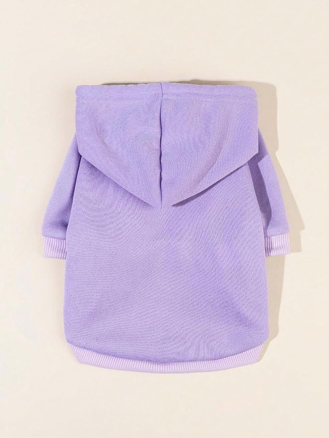 QWINEE Basic Dog Hoodie Sweatshirt Puppy Sweater Warm Cat Costumes Pet Clothes for Chihuahua Puppy Kitten Small Medium Dogs Mauve Purple Large