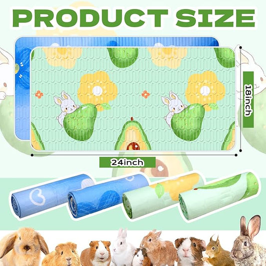 4 Pcs Reusable Washable Bedding, Waterproof Pee Pads for Hamsters, Rabbits, Squirrels - 18"