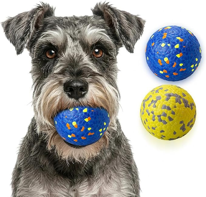 Dog Ball Toys Dog Tennis Ball for Aggressive Chewers Indestructible Bouncy Lightweight Water Toy Fetch Ball for Large Medium and Small Dog