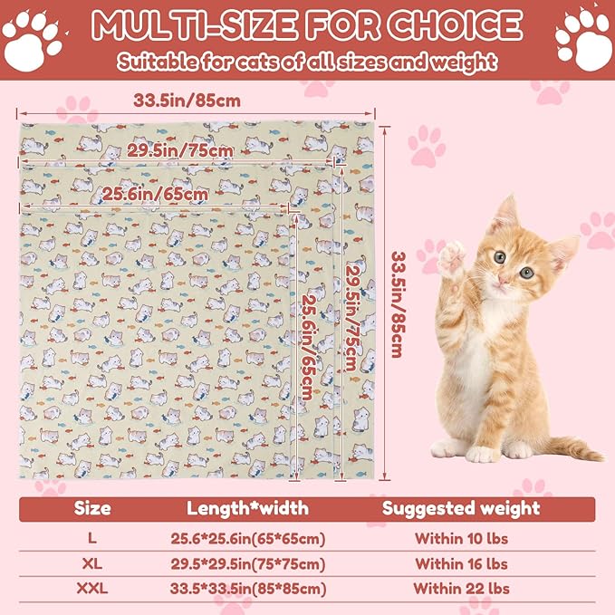 25.6" Cat Grooming Wrap,cat wrap for Cutting Nails,Self-Adhesive cat Swaddle wrap cat Restraint cat wrap Blanket for Medicine, Nail Clipping, Teeth Brushing,Pink Kitten(Within 10lbs)