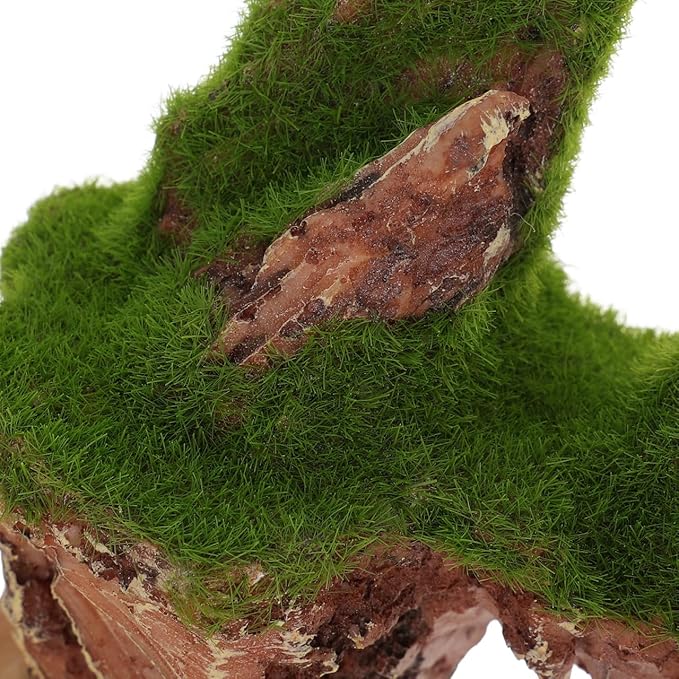 POPETPOP Floating Aquarium Rock Decorations, Set of 2 Suspended Moss Stones for Fish Tank, Avatar Style Floating Island Mountain, Yellow Ethereal Landscape Decor with Suction Cups