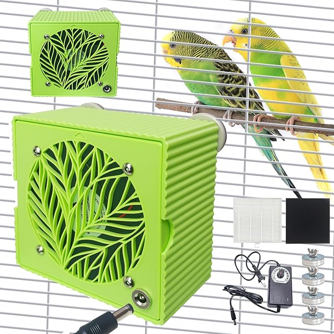 Bird Dust Vacuum,Acuum Cleaners for Pet Birds Feathers,Adjustable Wind Speed,Bird Cage Accessories for Conure Cockatiel Budgies Lovebird Parrotlet. (Green)