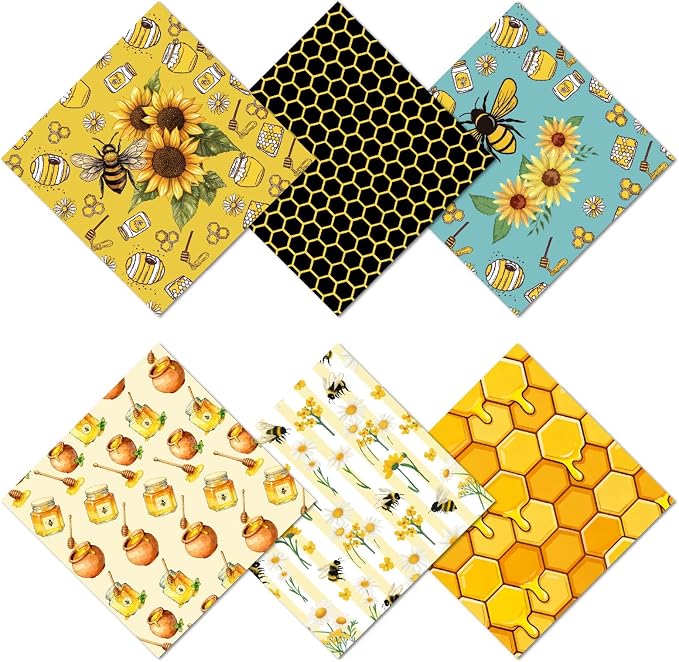 CREATCABIN 6Pcs Glasses Cleaning Cloth Insects Microfiber Cleaning Cloths Bee Glasses Cleaner Wipes Soft Microfiber Reusable for Eyeglasses Camera Lens Laptops Screens Phone 6 x 6 Inch Yellow