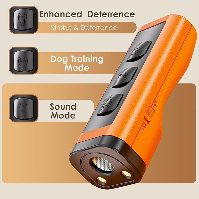 VUL Dog Bark Deterrent Device, Ultrasonic Anti Barking Device for Dogs Up to 50ft, Humane Dog Training Tool, Stops Barking, Chewing & Bad Behavior, No Shock, Alternative to Bark Colla