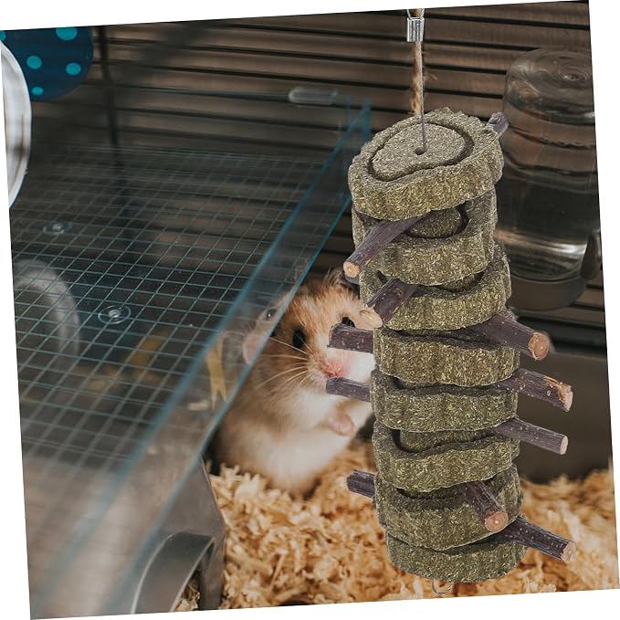 BESPORTBLE Natural Chew Toy for Rabbits and Guinea Pigs Molar Teeth Cleaning Treats 100% Natural Grass Snack for Small Pets Teeth Care for Rabbits and Chinchillas