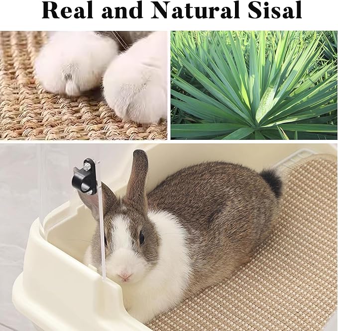 Large Rabbit Scratching Pad Indoor Edible for Claws and Teeth Grinding Chew Toys, Rabbit Mat for Cages Chew Pad, Rabbit Toys Boredom, Natural Bunny Scratcher pad, Bunny Mat Chew, 16x12 (1pc)