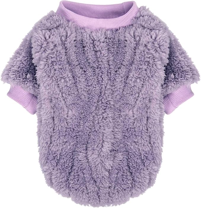 FabriCastle Dog Sweater, 3-Pack Dog Clothes & Coat, Pet Jacket for Small or Medium Dogs Boy or Girl, Soft and Warm Cat Sweaters Doggy Apparel Costumes Christmas (Lavender,Pink,Butter Yellow, Large)