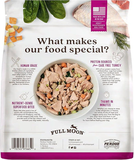 Full Moon NAE Freshly Crafted Homestead Turkey Recipe Frozen Fresh Dog Food 64 Oz (Pack of 3)