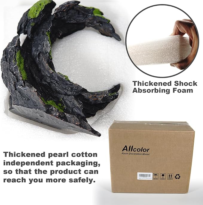Allcolor Fish Tank Decor Rocks.Aquarium Decoration Model.Easy Superior Aquascape (Moon Valley)