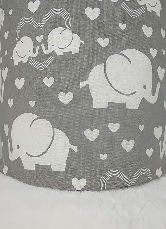 Kids Laundry Hamper Storage Basket Laundry Organizer Hamper Storage Bins Clothes Box Nursery Hamper Gift Basket with Handles (Love elephant)