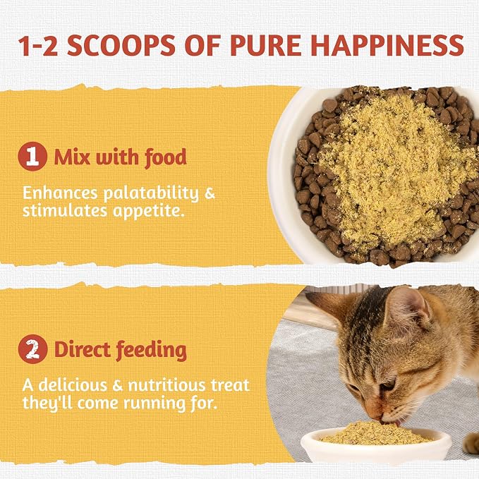 Just Try 4.23 OZ Chicken Heart & Egg Yolk Cat Food Toppers Sprinkles with Freeze Dried Egg Yolk Chicken Hearts for Dogs, High Protein & Heart Health Support