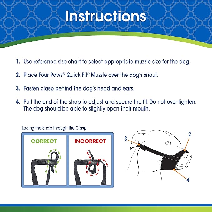 Four Paws Quick Fit Dog Muzzle, Black, Size 5