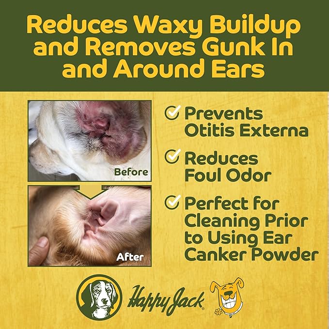 HAPPY JACK Dog Ear Wipes with Aloe Soothe Itch and Discomfort from Dog Ear Infection, Aloe Vera-Cucumber Pet Cleaner Wipes are Great for Pup's Itchy Relief, 100 Ct