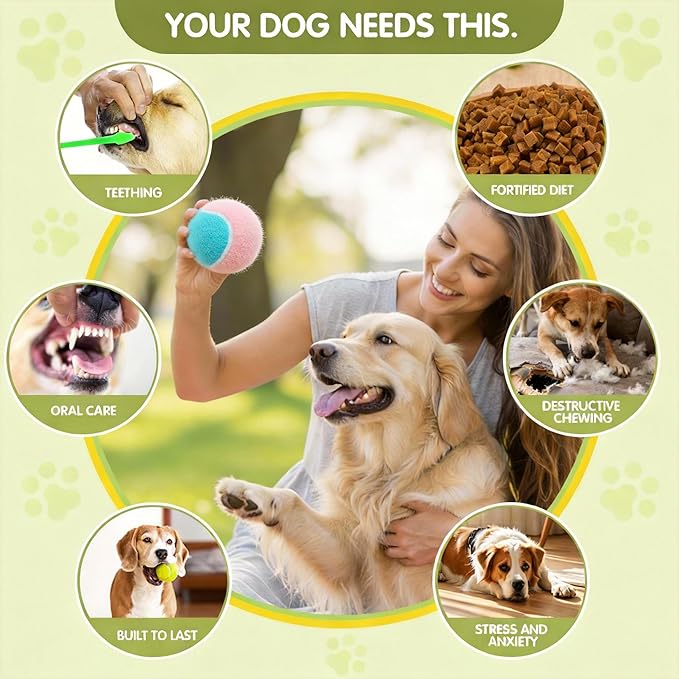 3-Pack Tennis Ball Dog Toys with Squeaker, Interactive Fetch Play for Pets 40 lbs and Over ，Training Balls for Indoor & Outdoor Exercise, 3.28-inch (Pink Blue, 12PCS)