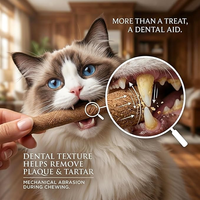 Cat Toy, Kitten Chew Sticks, 250g/8.82oz Freeze Dried Premium Beef Dental Cat Treats for Teeth Cleaning, Long-Lasting Edible Snack for Indoor Cats, High Value Kitty Food (No Cat Grass)