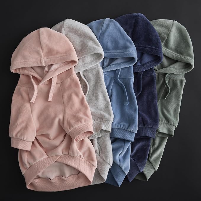 Pet Passion Cooper II Organic Cotton Velour Dog Hoodie Pet Coat for Small, Medium and Large Dogs, Coffee Color Block, X-Large (55-80 lbs)