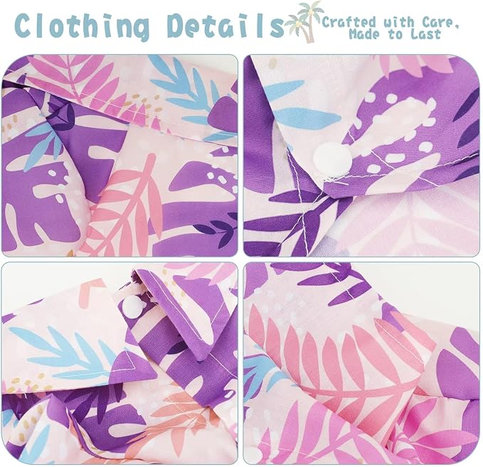 Hawaiian Dog Shirt – Lightweight and Breathable Summer T-Shirt with Tropical Prints, Fun Beach Outfit for Small, Medium, and Large Dogs, Perfect for Hot Days and Outdoor Vacation.Palm Leaves L