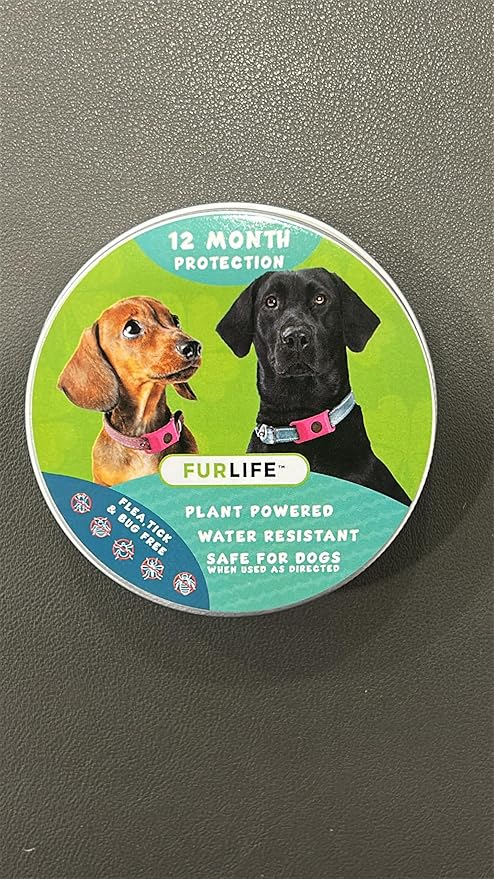 FurLife Pink Dog Tag, Flea and Tick Prevention for Dogs - Waterproof Pendant for Collar, Safe for All Breeds