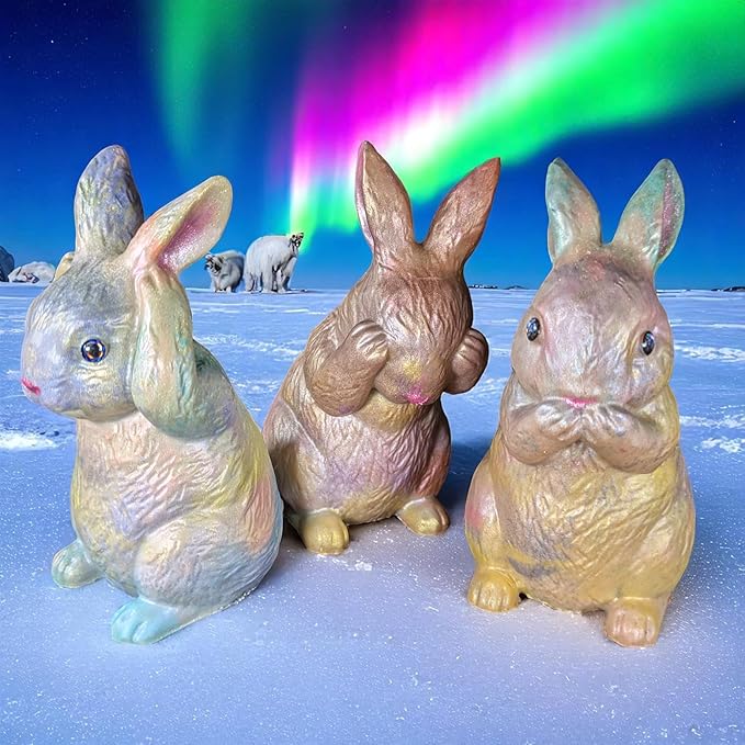 Set of 3-5oz "Wise Bunny" Easter Bunny Soap Set | Beautiful hand soap | " Hear no Evil, See No Evil, Speak No Evil", Rabbit Soap | Handmade, Unique Art, Irresistible Scents | Nourishing & Moisturizing